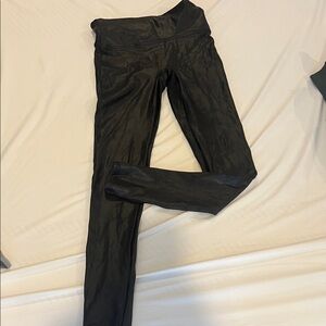 SPANX Black faux leather Leggings with Red Tag